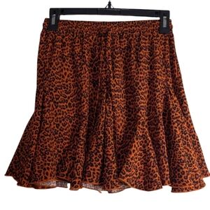 Leopard Print Flared Skirt